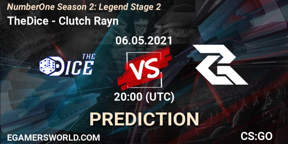 TheDice vs Clutch Rayn: Match Prediction. 06.05.2021 at 20:00, Counter-Strike (CS2), NumberOne Season 2: Legend Stage 2