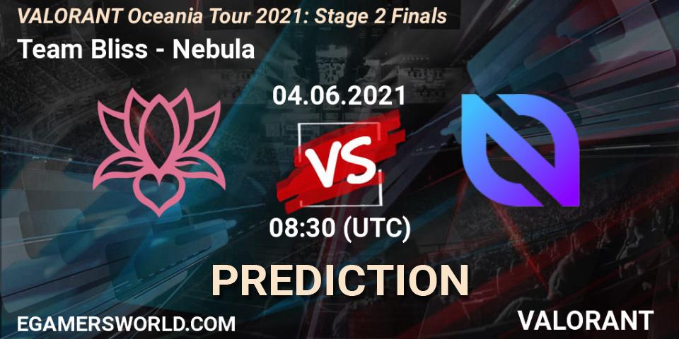 Team Bliss vs Nebula: Match Prediction. 04.06.2021 at 08:30, VALORANT, VALORANT Oceania Tour 2021: Stage 2 Finals