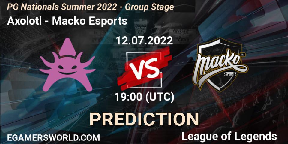 Axolotl vs Macko Esports: Match Prediction. 12.07.2022 at 19:00, LoL, PG Nationals Summer 2022 - Group Stage