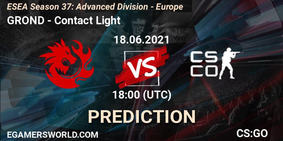 GROND vs Contact Light: Match Prediction. 18.06.2021 at 18:00, Counter-Strike (CS2), ESEA Season 37: Advanced Division - Europe