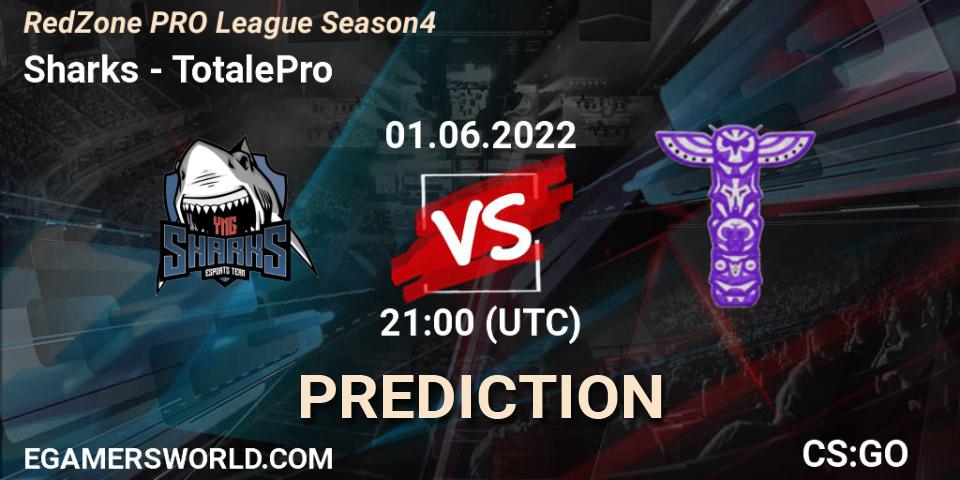 Sharks vs TotalePro: Match Prediction. 01.06.2022 at 21:00, Counter-Strike (CS2), RedZone PRO League Season 4