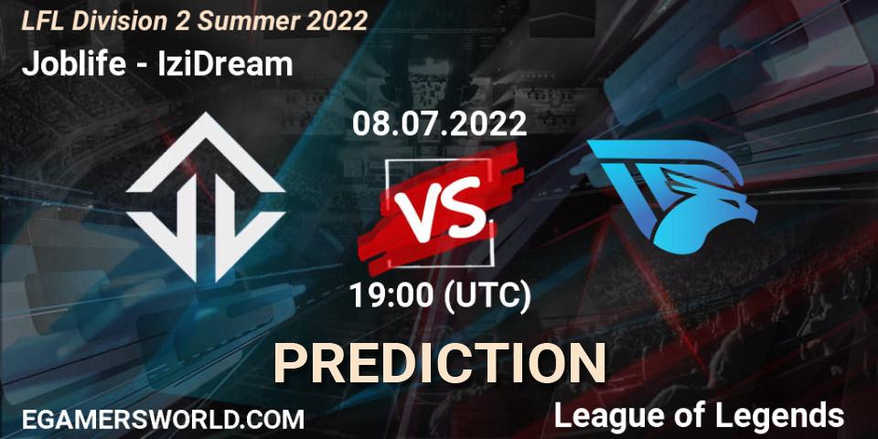 Joblife vs IziDream: Match Prediction. 08.07.2022 at 19:00, LoL, LFL Division 2 Summer 2022