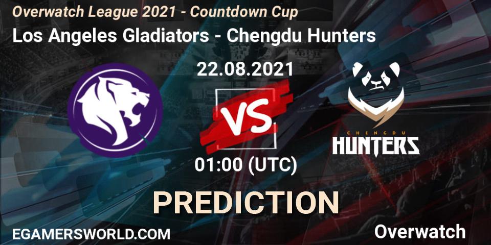 Los Angeles Gladiators vs Chengdu Hunters: Match Prediction. 22.08.2021 at 01:00, Overwatch, Overwatch League 2021 - Countdown Cup