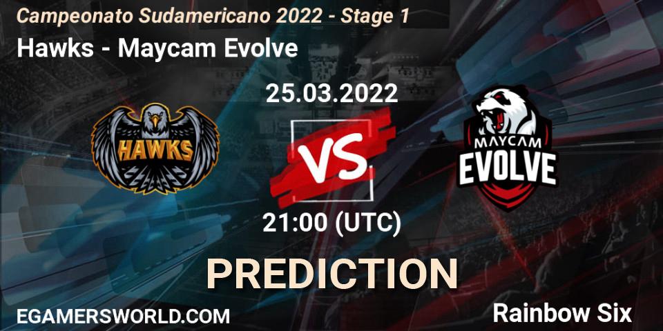 Hawks vs Maycam Evolve: Match Prediction. 25.03.2022 at 23:00, Rainbow Six, Campeonato Sudamericano 2022 - Stage 1