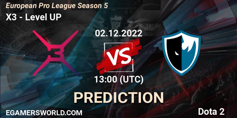 X3 vs Level UP: Match Prediction. 02.12.22, Dota 2, European Pro League Season 5