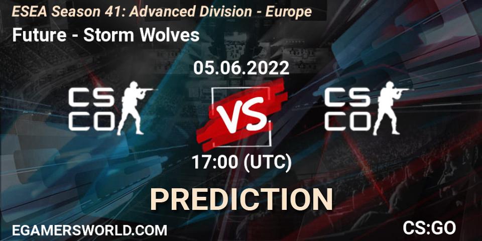 Future vs Storm Wolves: Match Prediction. 05.06.2022 at 17:00, Counter-Strike (CS2), ESEA Season 41: Advanced Division - Europe