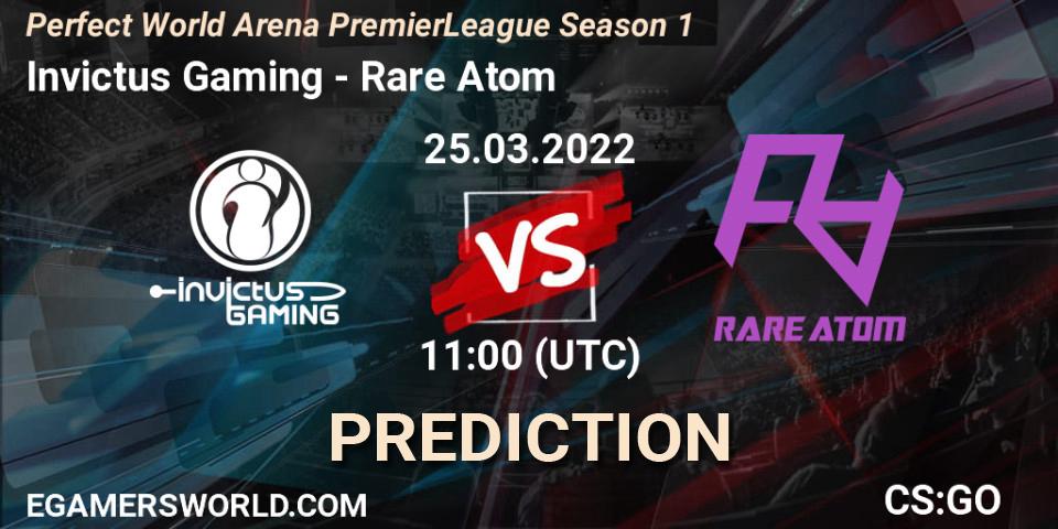 Invictus Gaming vs Rare Atom: Match Prediction. 25.03.2022 at 11:00, Counter-Strike (CS2), Perfect World Arena Premier League Season 1