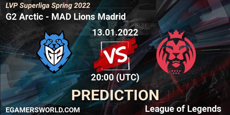 G2 Arctic vs MAD Lions Madrid: Match Prediction. 13.01.2022 at 20:00, LoL, LVP Superliga Spring 2022