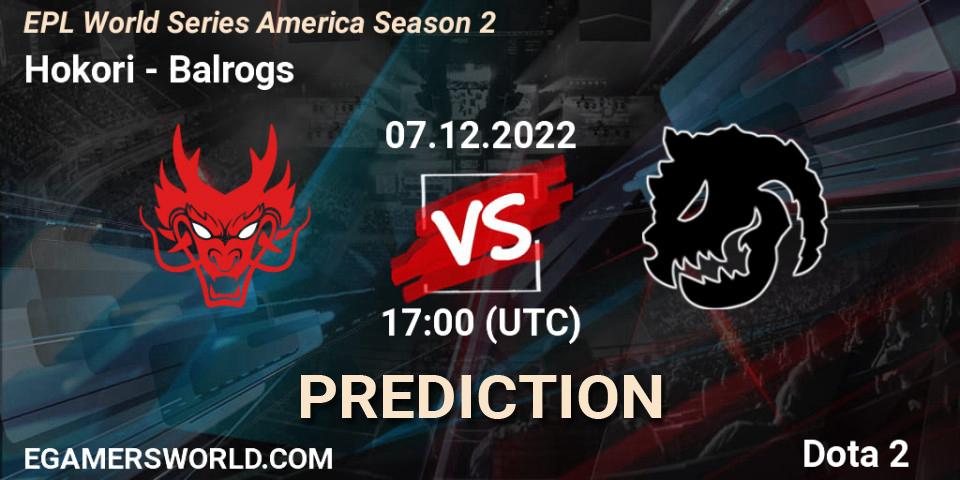 Hokori vs Balrogs: Match Prediction. 07.12.22, Dota 2, EPL World Series America Season 2