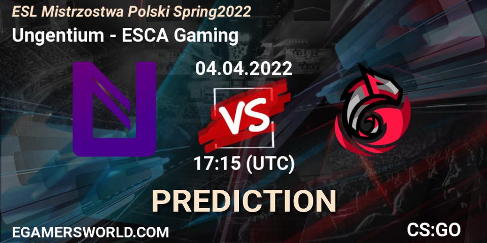 Ungentium vs ESCA Gaming: Match Prediction. 04.04.22, CS2 (CS:GO), ESL Mistrzostwa Polski Spring 2022