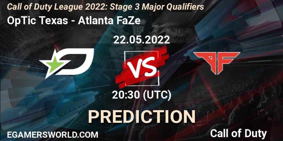OpTic Texas vs Atlanta FaZe: Match Prediction. 22.05.22, Call of Duty, Call of Duty League 2022: Stage 3