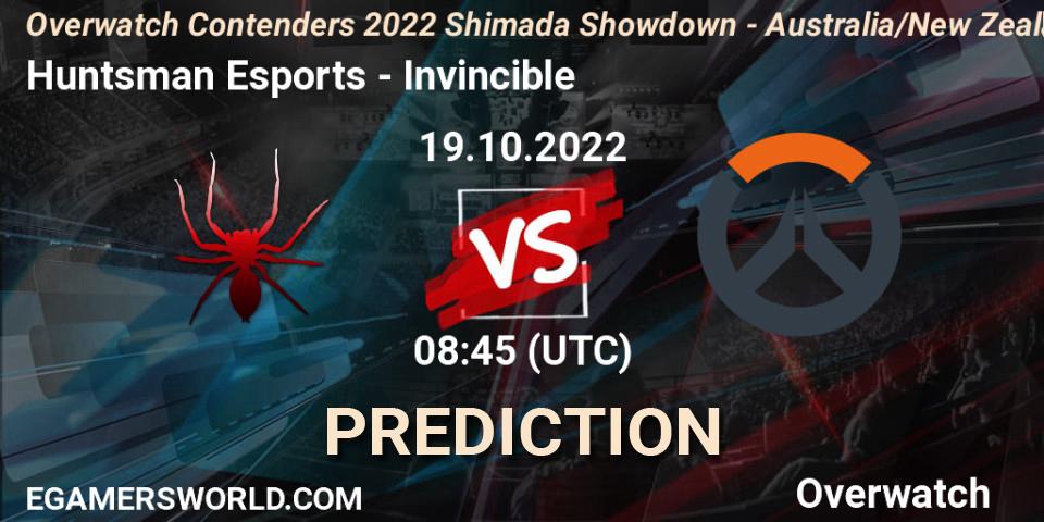 Huntsman Esports vs Invincible: Match Prediction. 19.10.2022 at 08:45, Overwatch, Overwatch Contenders 2022 Shimada Showdown - Australia/New Zealand - October