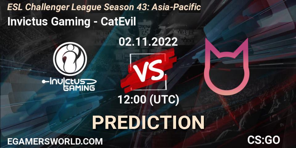 Invictus Gaming vs CatEvil: Match Prediction. 02.11.22, CS2 (CS:GO), ESL Challenger League Season 43: Asia-Pacific