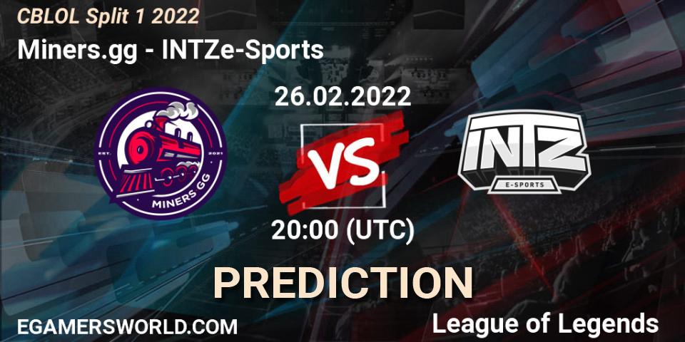 Miners.gg vs INTZ e-Sports: Match Prediction. 26.02.2022 at 20:30, LoL, CBLOL Split 1 2022