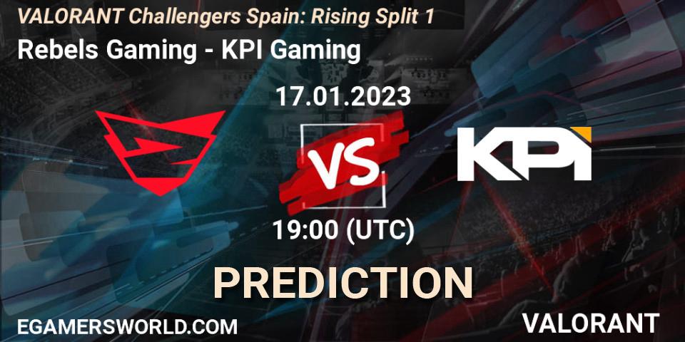 Rebels Gaming vs KPI Gaming: Match Prediction. 17.01.2023 at 19:45, VALORANT, VALORANT Challengers 2023 Spain: Rising Split 1