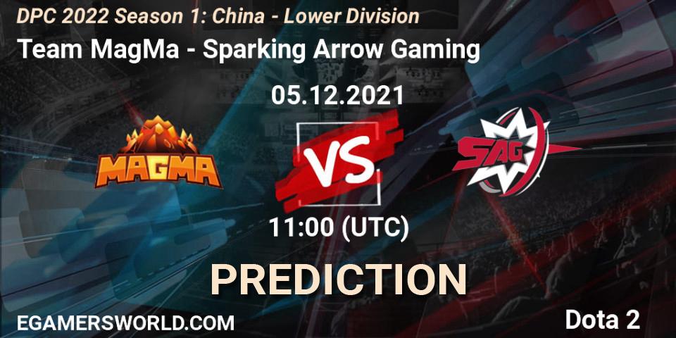 Team MagMa vs Sparking Arrow Gaming: Match Prediction. 05.12.2021 at 11:51, Dota 2, DPC 2022 Season 1: China - Lower Division