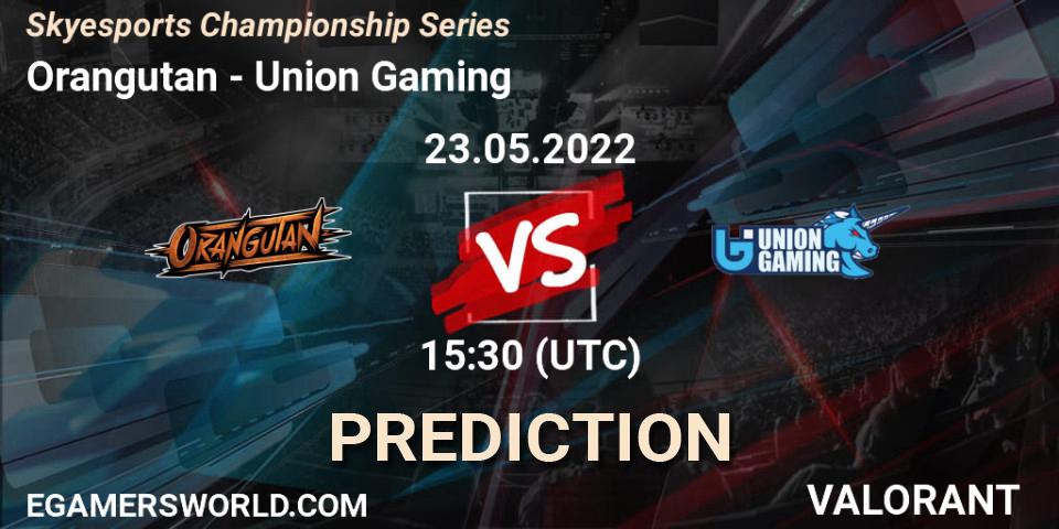 Orangutan vs Union Gaming: Match Prediction. 23.05.2022 at 15:30, VALORANT, Skyesports Championship Series