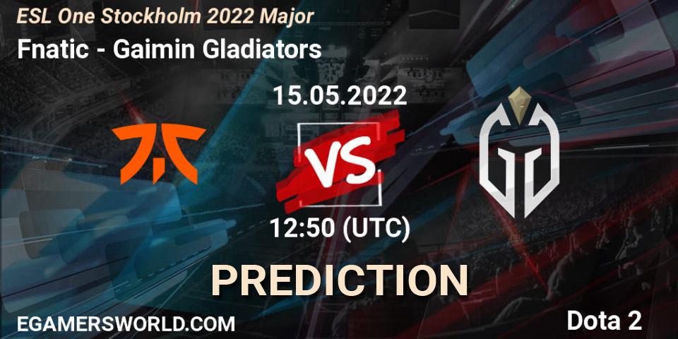 Fnatic vs Gaimin Gladiators: Match Prediction. 15.05.2022 at 12:45, Dota 2, ESL One Stockholm 2022 Major