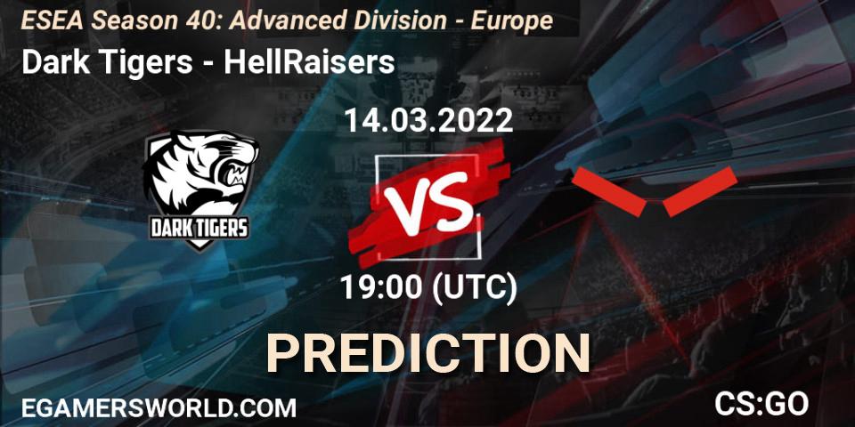 Dark Tigers vs HellRaisers: Match Prediction. 14.03.22, CS2 (CS:GO), ESEA Season 40: Advanced Division - Europe