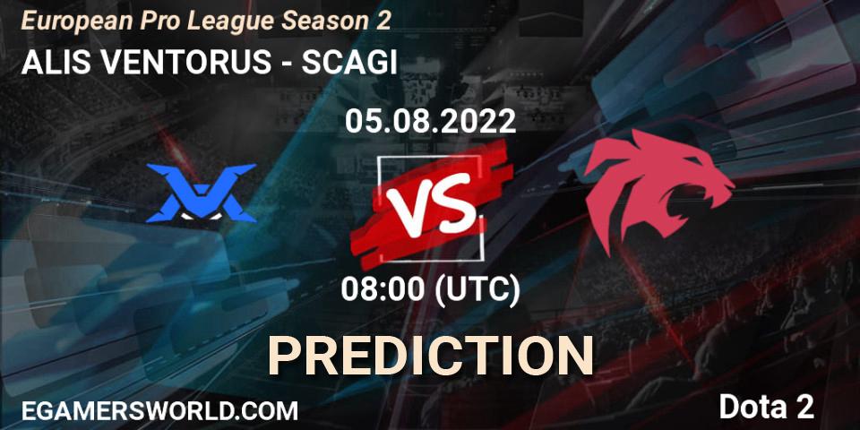 ALIS VENTORUS vs SCAGI: Match Prediction. 05.08.2022 at 08:01, Dota 2, European Pro League Season 2