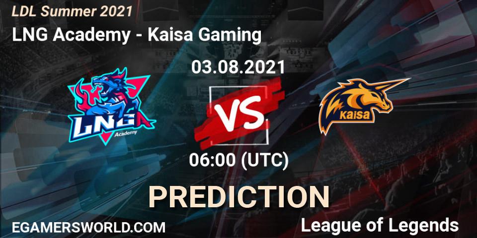 LNG Academy vs Kaisa Gaming: Match Prediction. 03.08.2021 at 06:00, LoL, LDL Summer 2021
