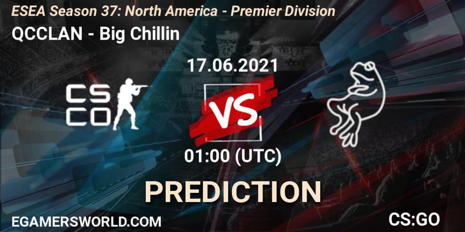QCCLAN vs Big Chillin: Match Prediction. 17.06.21, CS2 (CS:GO), ESEA Season 37: North America - Premier Division