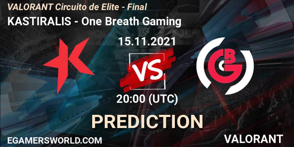 Kafalar Esports vs One Breath Gaming: Match Prediction. 15.11.2021 at 21:00, VALORANT, VALORANT Circuito de Elite - Final