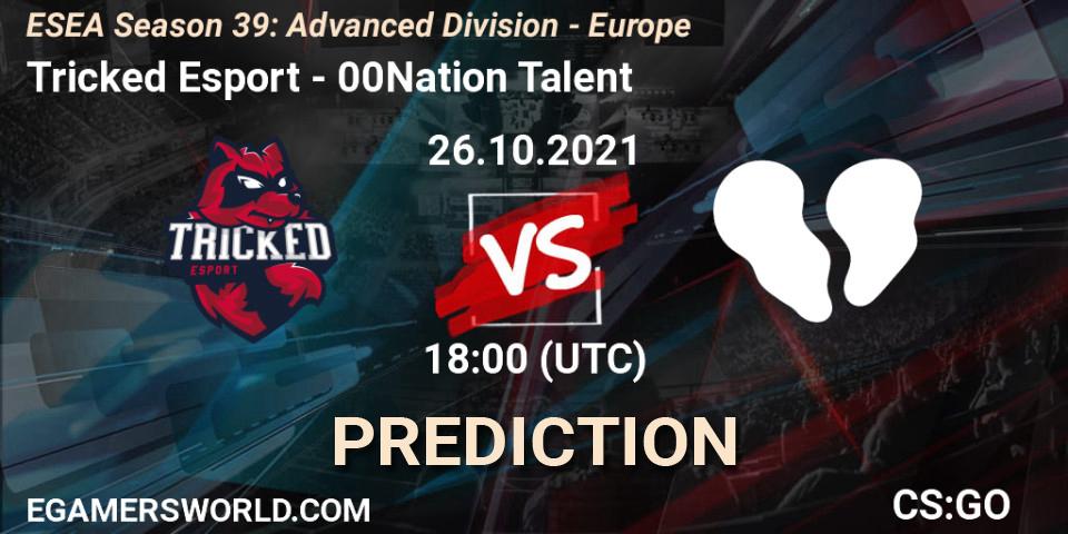 Tricked Esport vs 00Nation Talent: Match Prediction. 26.10.2021 at 18:00, Counter-Strike (CS2), ESEA Season 39: Advanced Division - Europe