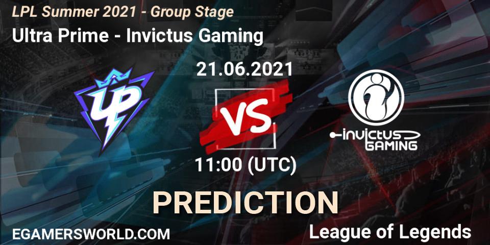 Ultra Prime vs Invictus Gaming: Match Prediction. 21.06.21, LoL, LPL Summer 2021 - Group Stage