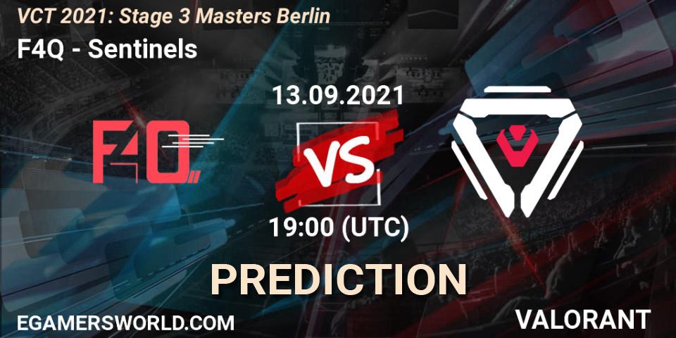 F4Q vs Sentinels: Match Prediction. 13.09.2021 at 19:00, VALORANT, VCT 2021: Stage 3 Masters Berlin