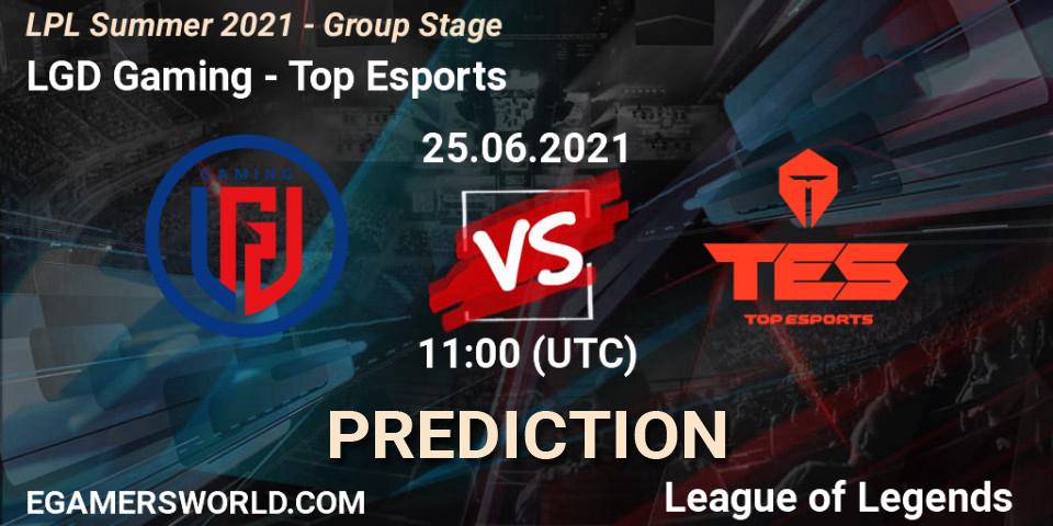LGD Gaming vs Top Esports: Match Prediction. 25.06.21, LoL, LPL Summer 2021 - Group Stage