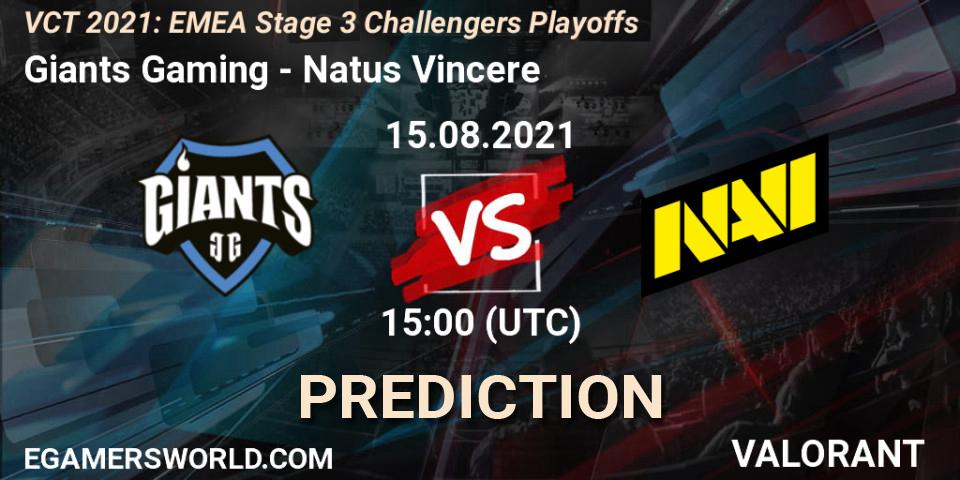 Giants Gaming vs Natus Vincere: Match Prediction. 15.08.21, VALORANT, VCT 2021: EMEA Stage 3 Challengers Playoffs