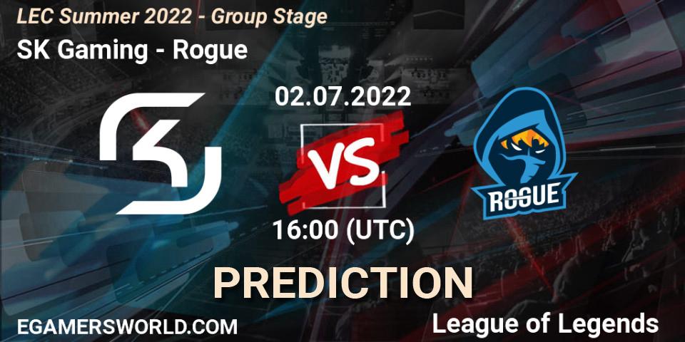 SK Gaming vs Rogue: Match Prediction. 02.07.22, LoL, LEC Summer 2022 - Group Stage