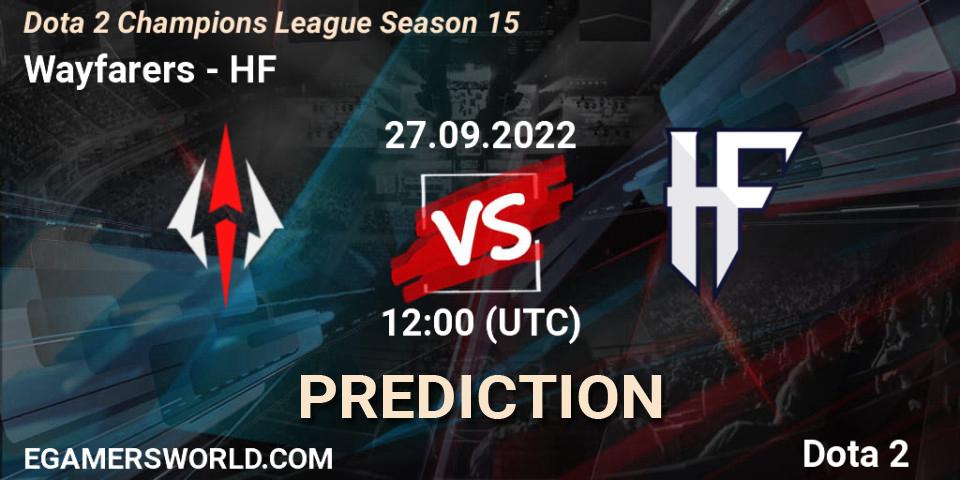Wayfarers vs HF: Match Prediction. 27.09.22, Dota 2, Dota 2 Champions League Season 15