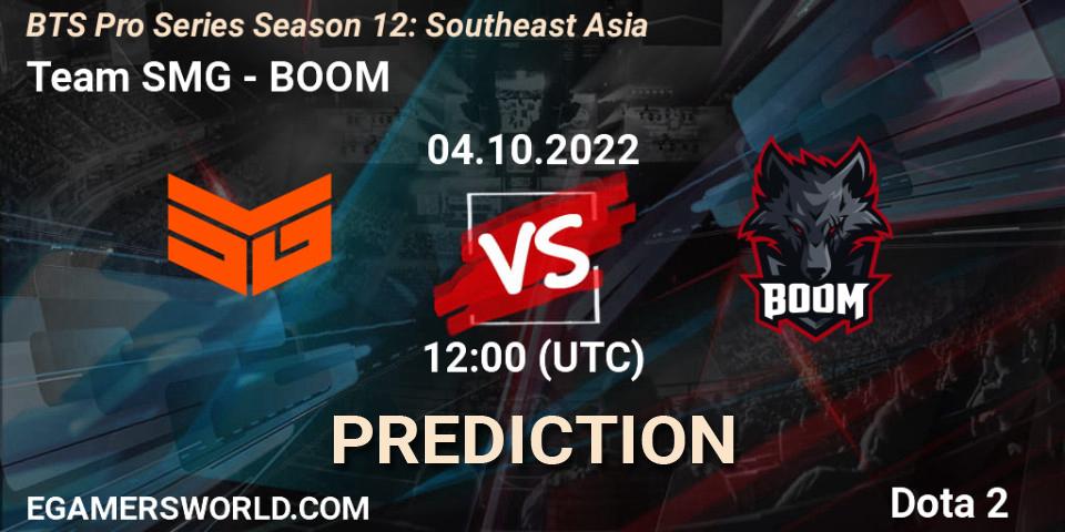 Team SMG vs BOOM: Match Prediction. 04.10.22, Dota 2, BTS Pro Series Season 12: Southeast Asia