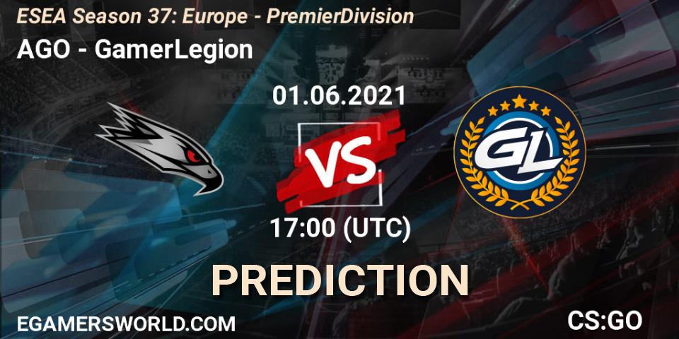 AGO vs GamerLegion: Match Prediction. 01.06.21, CS2 (CS:GO), ESEA Season 37: Europe - Premier Division