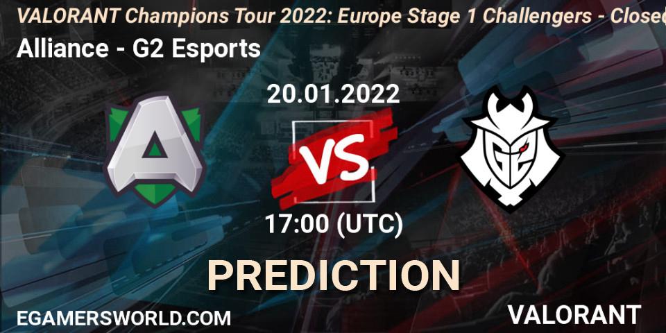 Alliance vs G2 Esports: Match Prediction. 20.01.2022 at 17:00, VALORANT, VCT 2022: Europe Stage 1 Challengers - Closed Qualifier 2