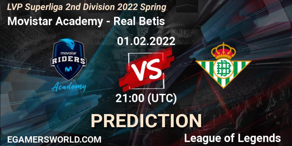 Movistar Academy vs Real Betis: Match Prediction. 01.02.2022 at 17:00, LoL, LVP Superliga 2nd Division 2022 Spring