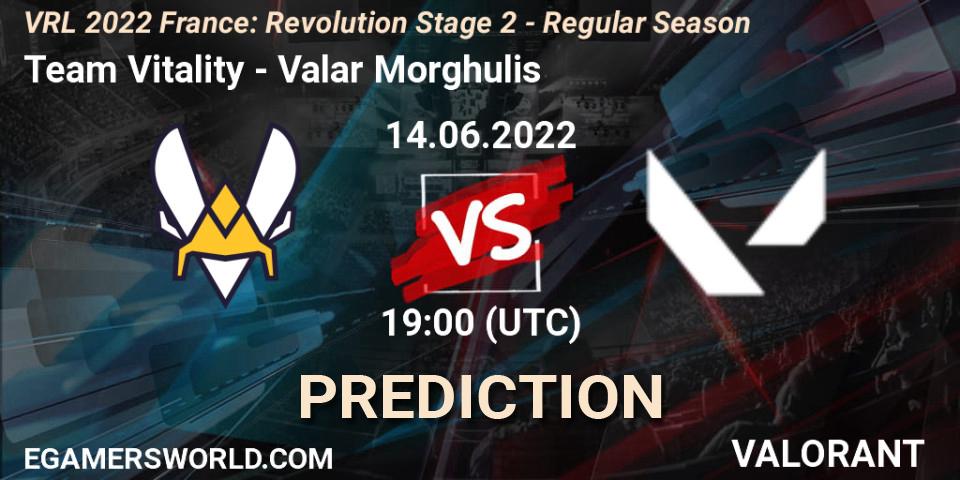 Team Vitality vs Valar Morghulis: Match Prediction. 14.06.2022 at 19:35, VALORANT, VRL 2022 France: Revolution Stage 2 - Regular Season