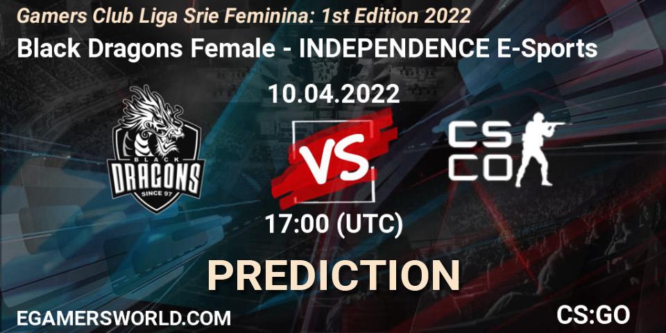 Black Dragons Female vs INDEPENDENCE E-Sports: Match Prediction. 10.04.2022 at 17:00, Counter-Strike (CS2), Gamers Club Liga Série Feminina: 1st Edition 2022