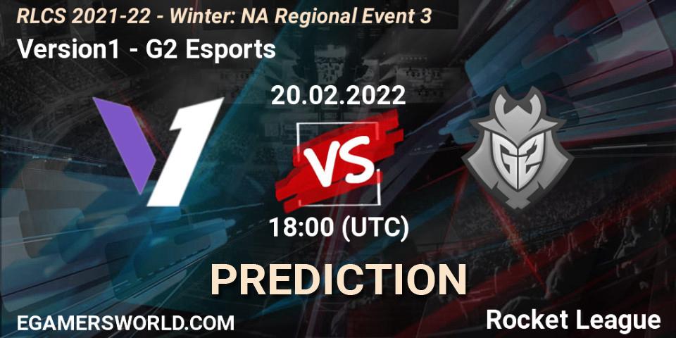 Version1 vs G2 Esports: Match Prediction. 20.02.2022 at 18:00, Rocket League, RLCS 2021-22 - Winter: NA Regional Event 3