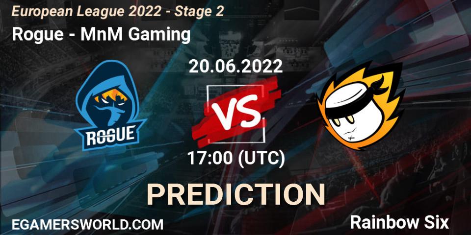 Rogue vs MnM Gaming: Match Prediction. 20.06.2022 at 17:00, Rainbow Six, European League 2022 - Stage 2