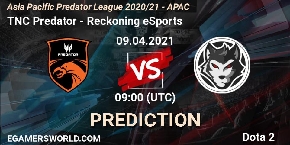 TNC Predator vs Reckoning eSports: Match Prediction. 09.04.2021 at 07:58, Dota 2, Asia Pacific Predator League 2020/21 - APAC