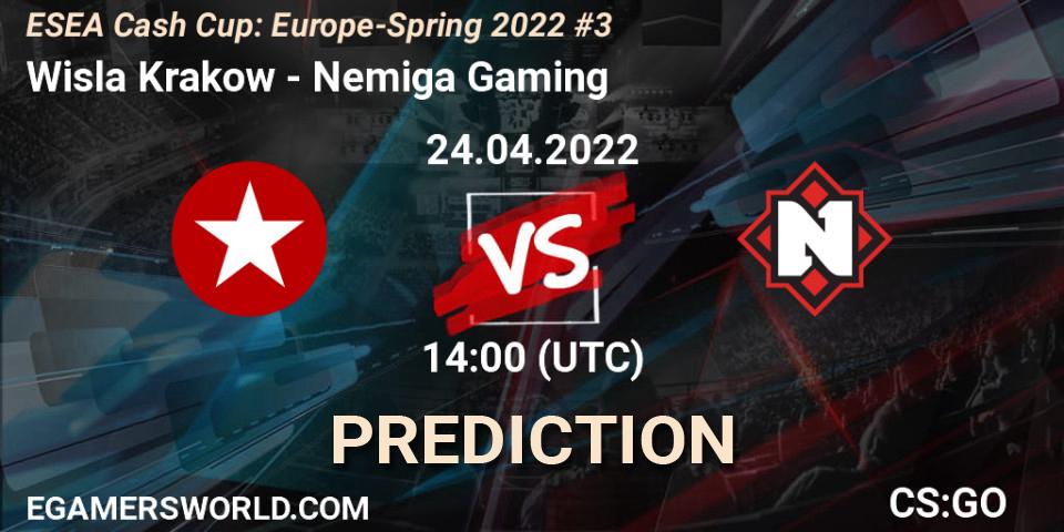 Wisla Krakow vs Nemiga Gaming: Match Prediction. 24.04.2022 at 14:00, Counter-Strike (CS2), ESEA Cash Cup: Europe - Spring 2022 #3
