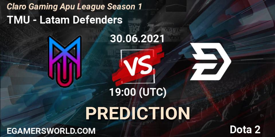 TMU vs Latam Defenders: Match Prediction. 30.06.2021 at 19:10, Dota 2, Claro Gaming Apu League Season 1