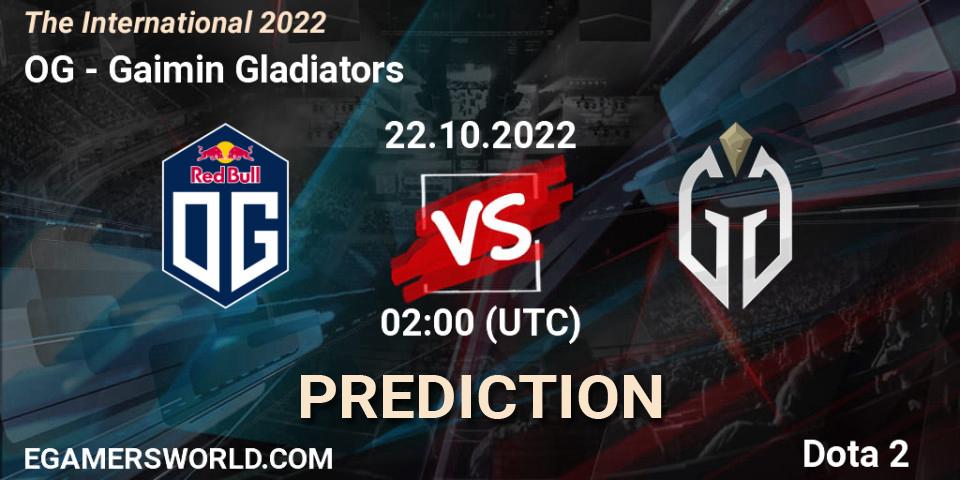 OG vs Gaimin Gladiators: Match Prediction. 22.10.2022 at 02:05, Dota 2, The International 2022