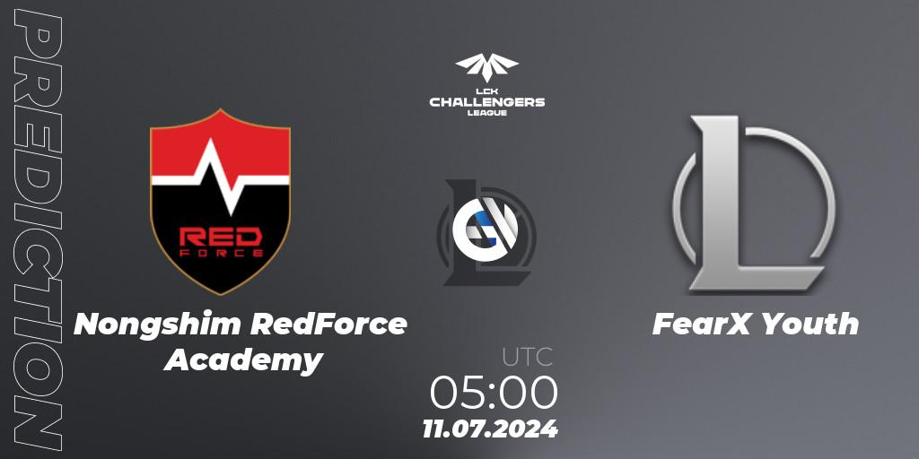 Nongshim RedForce Academy vs FearX Youth: Match Prediction. 11.07.2024 at 05:00, LoL, LCK Challengers League 2024 Summer - Group Stage