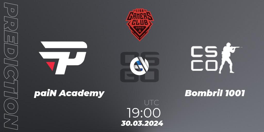 paiN Academy vs Bombril 1001: Match Prediction. 30.03.24, CS2 (CS:GO), Gamers Club Liga Série A: March 2024