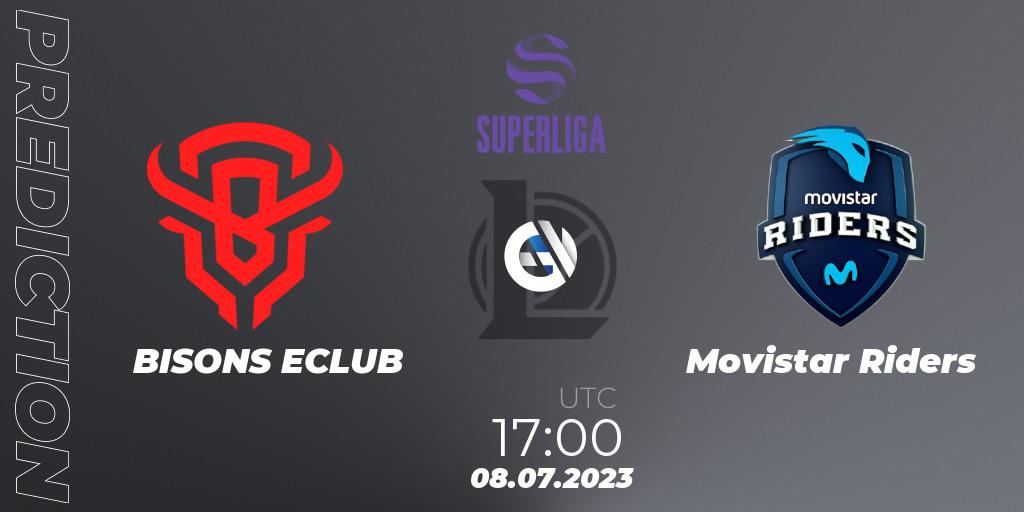 BISONS ECLUB vs Movistar Riders: Match Prediction. 08.07.23, LoL, Superliga Summer 2023 - Group Stage