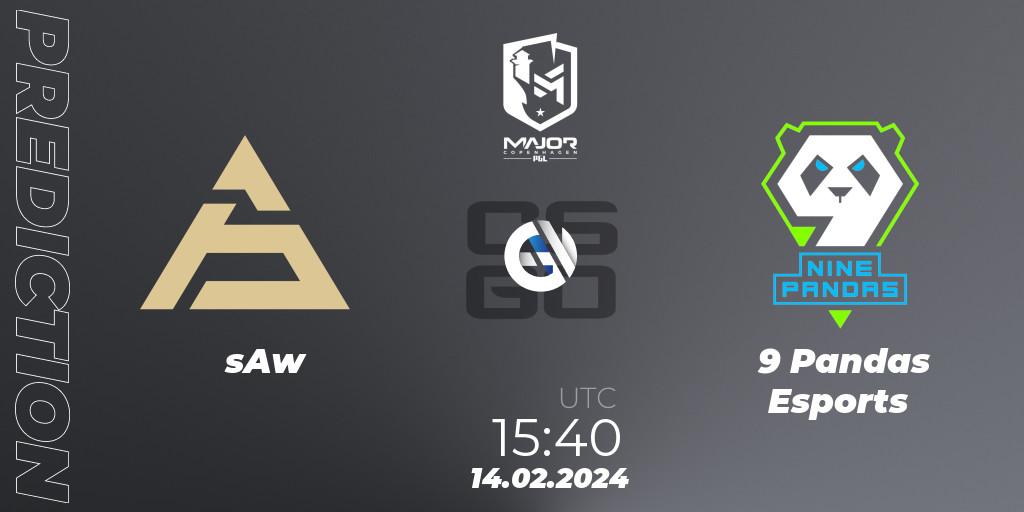 sAw vs 9 Pandas Esports: Match Prediction. 14.02.2024 at 16:00, Counter-Strike (CS2), PGL CS2 Major Copenhagen 2024 Europe RMR